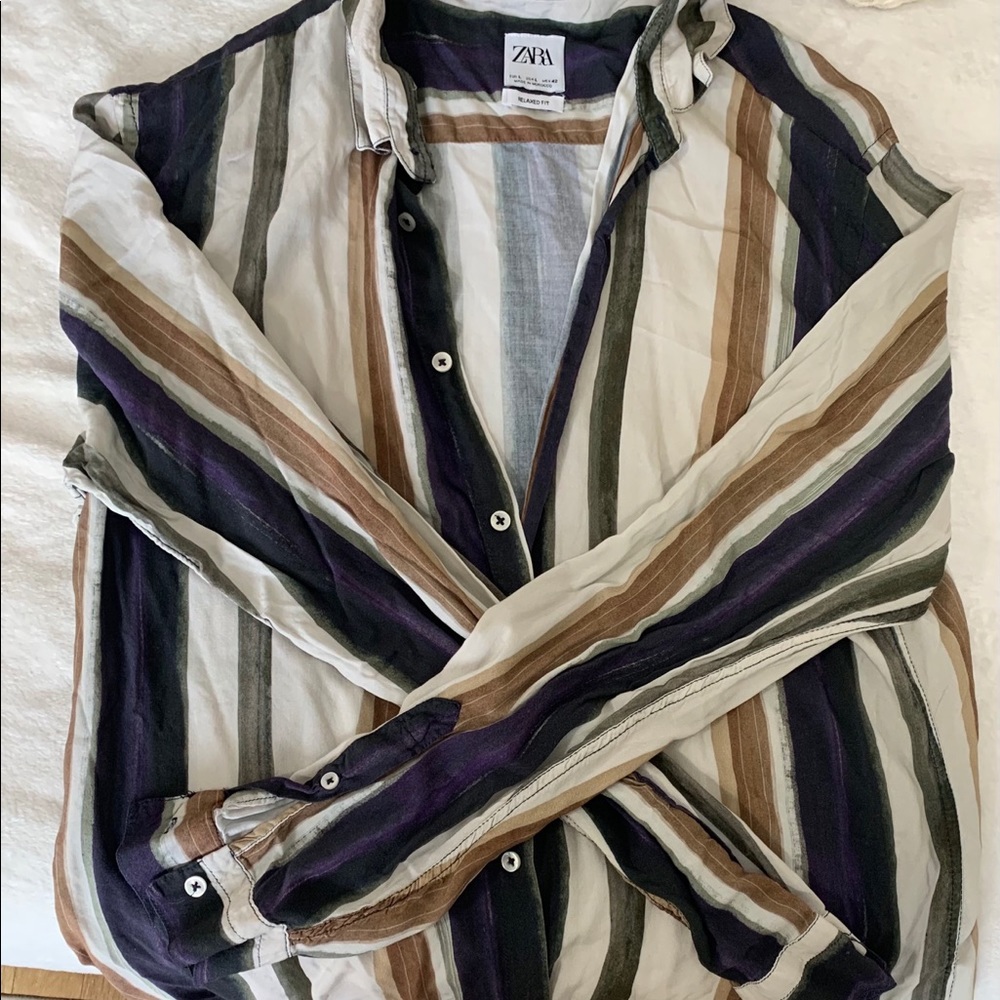 Zara men’s striped button up (Large)